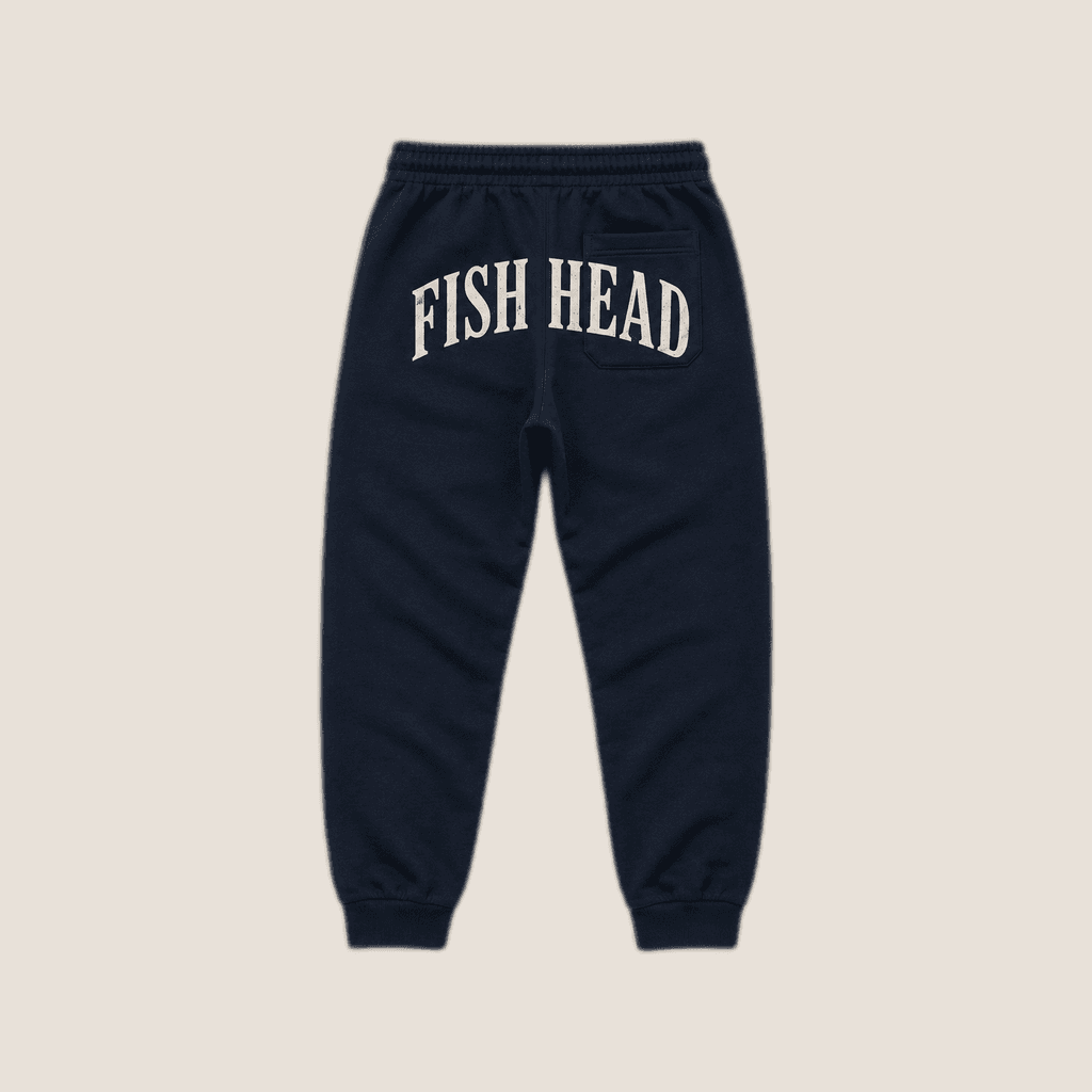 Navy Fish Head Sweatpants